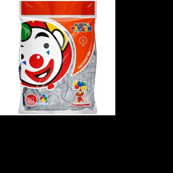 GLOBOS DECORATOR 9 BOLSA C50 PZAS GRIS